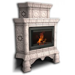 Каминная облицовка КимрПечь Кострома угловая двухъярусная Белый